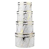 Juego de 4 cajas de regalo/caja de pastel/caja de almacenamiento con tapa, caja de regalo redonda cajas de cartón/caja de regalo/joyero