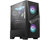 MSI MAG FORGE 100R Mid-Tower - Caja de PC Gaming, 2 x 120 mm ARGB + 1 x 120 mm Ventiladores Incluidos, Panel Cristal Templado, ATX, mATX, Mini-ITX, Negro