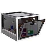 Caja con cerradura, caja de bloqueo transparente para medicamentos, material premium bloqueable almacenamiento contenedor organizador caja para refrigerador, tableta, seguridad en el hogar (negro)
