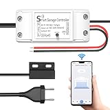 Abridor de Puerta Garaje Inteligente Wifi, Maxcio Garaje Interruptor WiFi control por APP y Alexa/Google Home, Registro de Historia Consulta de Estado en Tiempo Real (No Necesita Hub)
