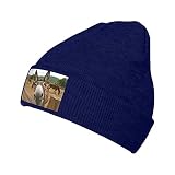 MSJS Divertido lindo burro unisex adulto gorro de punto para hombres y mujeres cálido gorro de calavera, azul marino, Taille unique