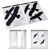 SWISSINNO Adhesivos de protección de aves, una advertencia visual para las aves en cristales, ventanas y puertas de vidrio, 5 siluetas negras en un set