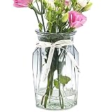 OFFIDIX Jarrón de cristal, moderno geométrico centros de mesa decorativos, florero multicolor degradado para oficina, hogar, cocina, decoración de boda (gris transparente)