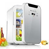 Novhome Mini Nevera 20 litros portatil Silencioso ligero con Calentamiento Frigorífico pequeña AC/DC 12V 75W Pantalla digital Minibar Congelador para Oficina Car Cámping (Gris, 27x35x41cm)