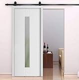 Herraje para Puerta de Granero Corredera de madera Puerta Deslizante, Juego Completo para Divisores Puertas Interiores y Armarios de Pared (183cm, Modelo C)