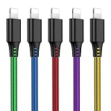Cargador Phone, 5 Piezas 1M Cable Phone PVC Cable USB de Carga Rápida Compatible con Phone 11/XS/XR/X/8/8 Plus/7/6s/6Plus/6/Pad/Pod y más