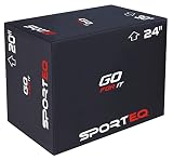Sporteq 3 alturas en 1 caja de salto Plyometric Squat | Bloque de plyo antideslizante de 20/24/30 pulgadas | Ideal para ejercicio aeróbico explosivo | Crossfit Gym Stepper