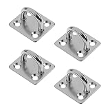 YEVYG 4pcs Herrado 304 Acero Inoxidable Plaza Cuadrada Placa de Ojos Sombra Velero 6mm (Color : Silver)