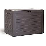 Deuba Baúl de Almacenamiento Lille 190L 78x44x55 Marrón Cofre de Cojines Optica Madera Cajón de Jardín