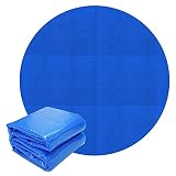 ECD Germany Cubierta Solar Redonda Ø 5m 140 µm Azul para Piscina Lámina Isotérmica de Cojín de Aire de PE Manta Térmica Lona para un Calentamiento de Agua más rápido y Evitar la Evaporación