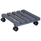 Wagner Soporte con Ruedas para Plantas Nature 29 x 29 x 8 cm I para Interior I Madera Maciza FSC, Antracita I Soporte de macetas con Ruedas I Capacidad de Carga 100 kg I 20015901