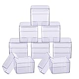 BENECREAT 10 Pack Cajas Cuadrado de Alta Transparencia Contenedores de Plástico Cajón Organizadores para Artículos de Belleza Otros Artículos Pequeños