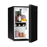 Klarstein Cool Kid – nevera para bebidas, mininevera, minibar, 66 litros de volumen, clase F, 109 kWh/año, aislada, 45 x 63 x 51 cm, 42db, acero inoxidable, negro