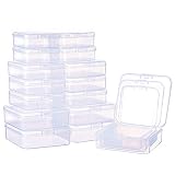 BENECREAT 27 Pack Caja de Contenedores de Almacenamiento de Plastico Transparente de Tamaño Mixto, Pequeña, con Tapa para Artículos, Pildoras, Joyas