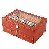 Caja expositora con 36 ranuras, caja para guardar bolígrafos, pluma estilográfica, vitrina