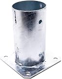 KOTARBAU Soporte atornillado Ø 81 mm para postes de madera redondo soporte de poste anclaje de placa de suelo casquillo de suelo galvanizado en caliente