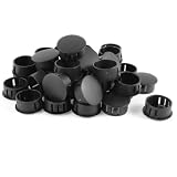sourcing map 40 Piezas Plástico Negro Cierre 2.2cm 22mm Diámetro Panel Tapones De Los Agujeros