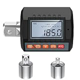 VANPO Llave Dinamométrica Digital, 1/2' Adaptador de Llave de Torque Digital 6-200Nm, Alta Precisión CW 2% y CCW 2.5% con Adaptador de 1/4' y 3/8', Pantalla Contraluz para Coche, Moto, Bicicleta