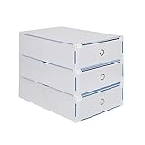 3 x Cajas para Botas Plegables de Plástico, Tipo Cajón, 52 x 30 x 11.5cm, Transparente