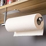 RUICER Portarollos Cocina - Porta Rollos Papel de Cocina Adhesivo Soporte Rollo Cocina Pared Acero Inoxidable