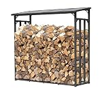 QUICK STAR Metal Chimenea Madera Estante Antracita 143 x 70 x 145 cm Jardín Prinidor Refugio de 1.4 m³ de Madera Almacenamiento apilables Ayuda Exterior