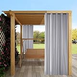 Mingfuxin - Cortinas exteriores de jardín o patio, protector solar, opacas, impermeables y térmicas, con ojales, ideales para cenadores
