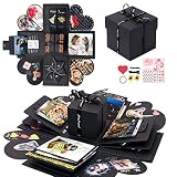 Tumao Caja de Regalo Creative Explosion Love Memory DIY Álbum de Fotos cumpleaños, una Sorpresa Sobre el Amor, Abierto con 14''14''4.7 '', Negro. (Caja de Regalo)