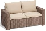 Allibert M292690 - Sofa Ratan Resina 2 plazas California Set Cappuccino