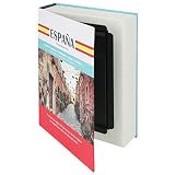 HMF 80945 caja fuerte en forma de libro, caja de caudales camuflada, páginas de papel auténticas,'España', 23 × 15 × 4 cm, rotulación en español