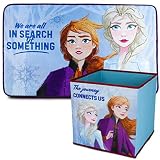 Disney Alfombra Infantil y Caja Juguetes Plegable, Pack Frozen 2 – Decoracion Habitacion Infantil con Alfombra Dormitorio y Organizador Juguetes Infantil | Caja Guarda Juguetes Niñas Frozen 2