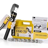 CGOLDENWALL YQK-70 Crimpadora Hidráulica 10T con 9 Matrices de Acero Hexagonal 4-70m㎡ con Trazo de 12mm para Terminales Cables de Cobre Aluminio