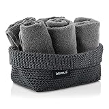 blomus Häkelkorb-68885 Cesta de Ganchillo, Antracita, Large