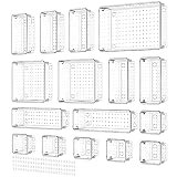 Yosemy 16 piezas Cajas Organizadoras,Organizadores Transparentes para Cajones con 100 piezas Pies de Goma Transparentes,Organizador Maquillaje para Tocador Cocina Baño