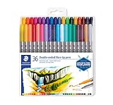 STAEDTLER Design Journey 3200 TB36, Rotuladores para lettering de doble punta, Caja con 36 marcadores de colores variados