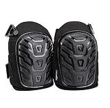 Amazon Basics - Rodilleras profesionales, relleno de espuma resistente, cómoda almohadilla de gel, con clips fácilmente ajustables, negro, 1 par