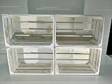 Set 4 Cajas Madera Blanco Vintage Tipo Fruta