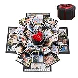 Cosswe Caja de explosión, caja sorpresa DIY álbum de fotos, álbum de recortes plegable caja de regalo hecha a mano álbum conmemorativo para cumpleaños, día de San Valentín, boda recuerdo