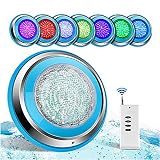 TOPLANET Led Piscina 48W RGB Luz de Piscina Iluminacion Led para Piscinas Impermeable IP68 Piscina Led Pool Light Control Remoto para Swimming Pool/Acuario Light Decoración Wall Mounted
