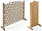 Panel de rejilla divisoria de madera extensible 120 x 150 cm para terraza, balcón