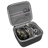 ProCase Estuche Goma EVA para Howard Leight Impact Sport Orejera Eléctrica y Genesis Sharp-Shooter Gafas de Seguridads, Caja Foam de Viaje con Bolsillo de Malla para Accesorios -Negro