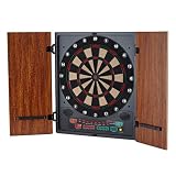 Oneconcept Dartmaster 180 - Diana electrónica, Diana automática, 1-8 Jugadores, Rival Virtual, 12 Dardos, Apoyo para Diana Dardos, Diana electrónica Profesional, 27 Juegos, 2 Puertas, Marrón