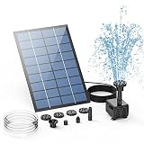 Fuente Solar AISITIN, Bomba de Estanque Solar DIY de 2.5 W, Actualización 2021 con tubería de agua de 1,2 m Fuente solar con 6 Estilo, para estanque de jardín, baño de pájaros, pecera
