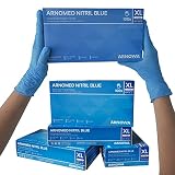 ARNOMED Guantes desechables de nitrilo XL, sin polvo, sin látex, 100 unidades/caja, guantes desechables, Guantes de nitrilo azul, disponibles en talla S, M, L y XL