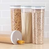 Fideos Caja Almacenaje Espagueti Multifunción Organizador del Almacenaje, Pasta Contenedores, Cereales Bote, Snacks Azúcar Sellado Bote Papeleras, Grano Tuerca Tanque - Caqui