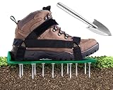 Ohuhu Zapatos Aerador de Cesped, Aireador de Cesped Zapatos, Zapatos Jardín de Césped, Césped Spikes Sandalias para tu Césped, Jardín, Jardinería (Verde)