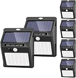 Luz Solar Exterior Potente [6 Paquete/3 Modos ] SEZAC Luces Solares LED Exterior Jardin, Focos Solares Exterior de Seguridad Inalámbricas de Agua Para el Garaje del Jardín Camino