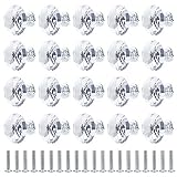 20 Piezas Pomo de cristal 30 mm perilla de puerta Forma de Diamante cajón Pomos Tiradores de Muebles Perilla de la Puerta con Tornillo para Armarios Cajones Cocina Gabinetes