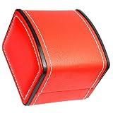 iplusmile Caja de Reloj Individual Caja de Reloj Organizador de Cuero PU Caja Cuadrada Reloj de Pulsera Caja de Visualización de Viaje Caja de Reloj para Hombres Y Mujeres Rojo