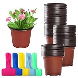 Danolt 100 Pcs Macetas De Vivero De Semillas Bandeja de Plántulas Agujeros Bandejas de Plántulas de Germinación con 100 Etiqueta de la planta para el Crecimiento de Semillas