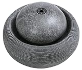 Dehner Fuente Dalika con iluminación LED, diámetro de 29,3 cm, Altura de 18,5 cm, Piedra Artificial, Color Gris
